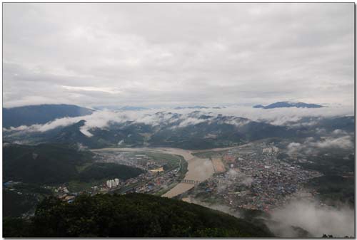 8월 7일 봉래산에서 바라본 영월 시내 